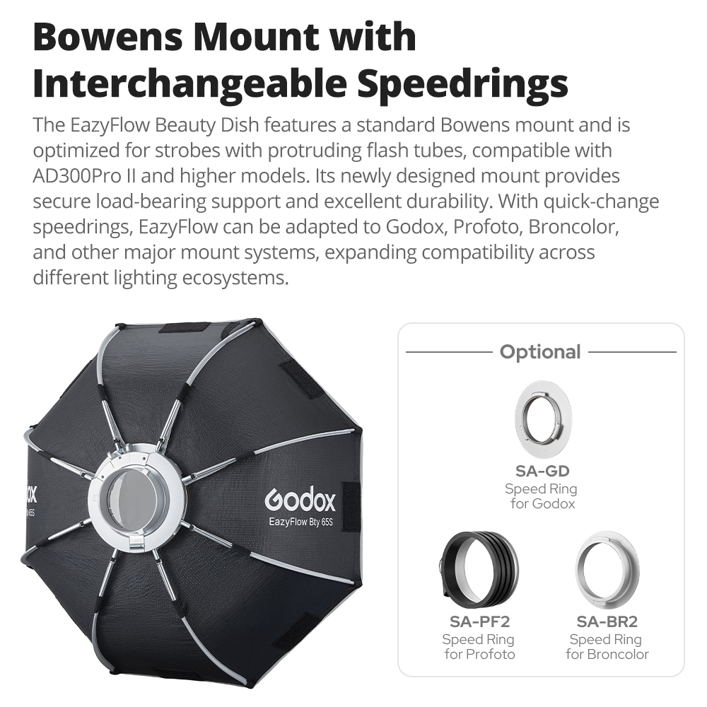 Photography Lighting Beauty Dish - Godox 65cm 85cm EazyFlow Beauty Dish,