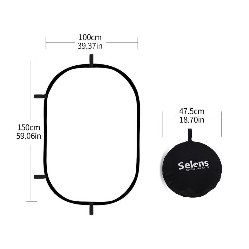 Video Light Panel Led - Reflector ovalado plegable de 100x150cm, tablero