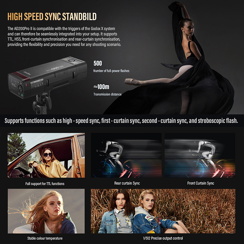 Godox AD200ProII TTL 2.4G Cáma - Photography Lighting Kit Godox reseña y precio