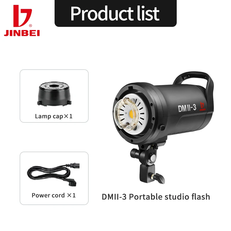 Flash de estudio JINBEI DMII-3 - Photography Lighting Kit Portable reseña y precio