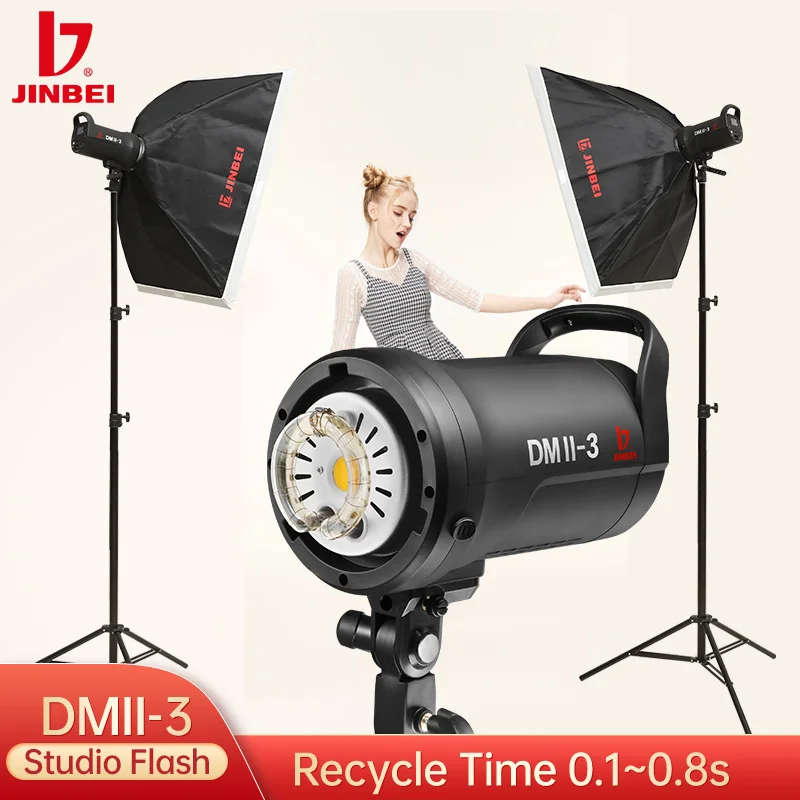 Flash de estudio JINBEI DMII-3 - Photography Lighting Kit Portable reseña y precio