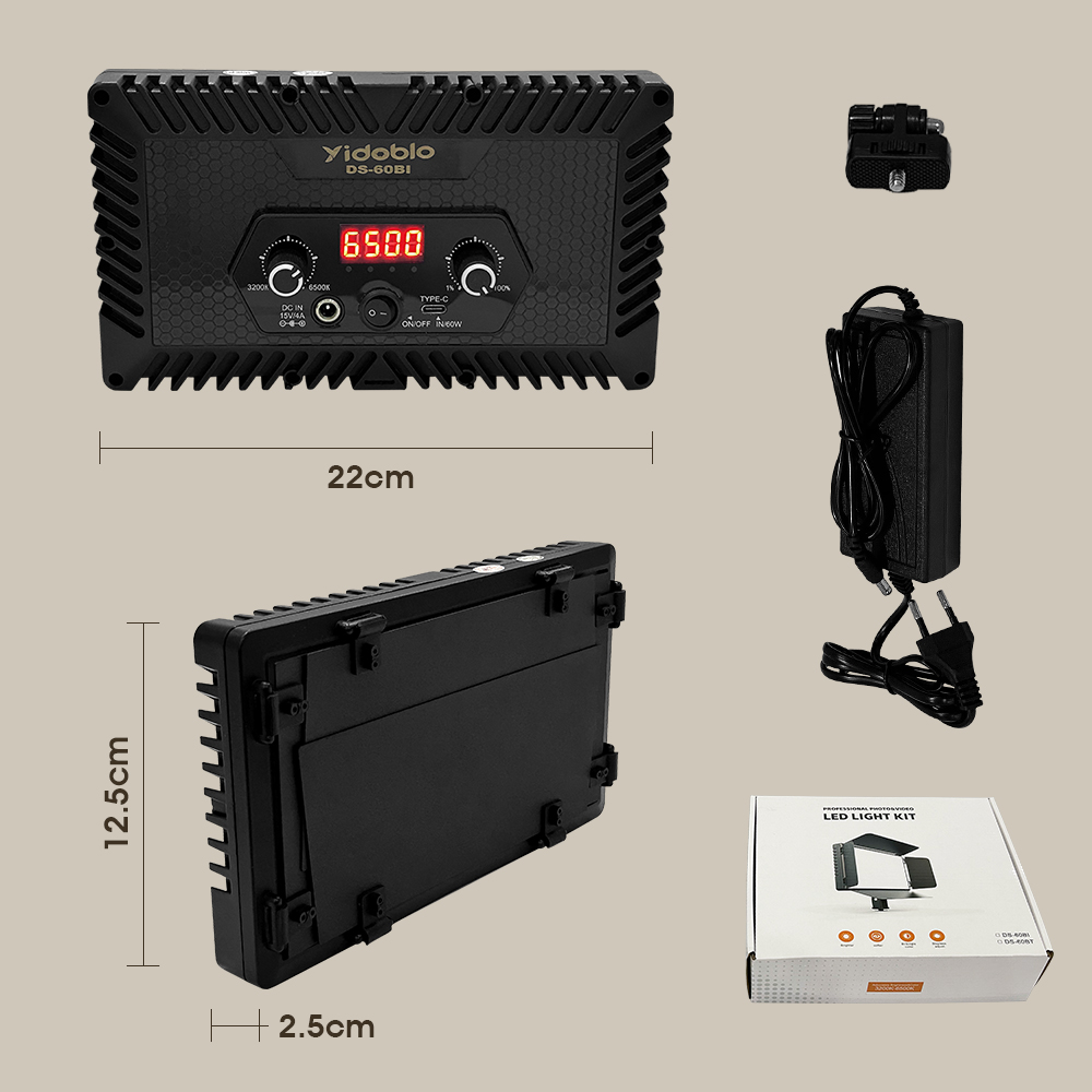 Luz de Video Portátil DS60BI,  - Video Light Panel Led reseña y precio