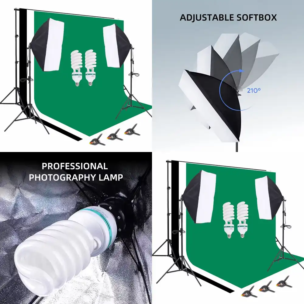 Equipo de estudio fotográfico: - Photography Lighting Kit Portable reseña y precio