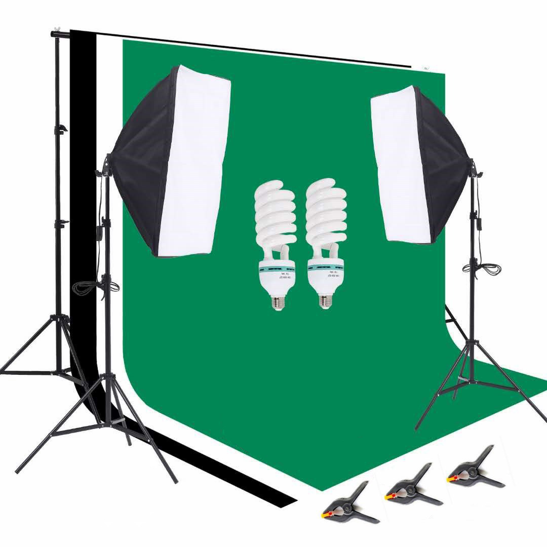Equipo de estudio fotográfico: - Photography Lighting Kit Portable reseña y precio